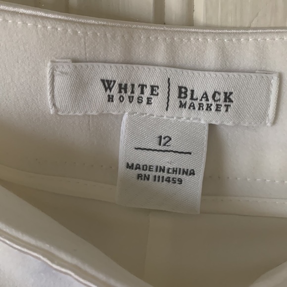 White House Black Market Ivory Lined Dress Pants Size 12 - Picture 3 of 11